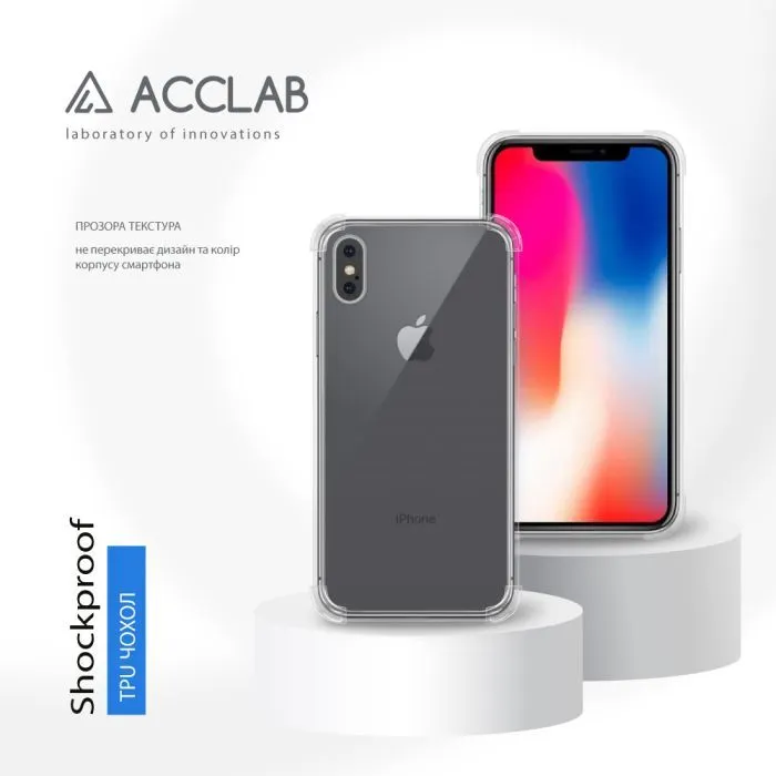 Чохол до мобільного телефона ACCLAB TPU ShockProof Apple iPhone X/XS Transparent (1283126610875) зображення 4
