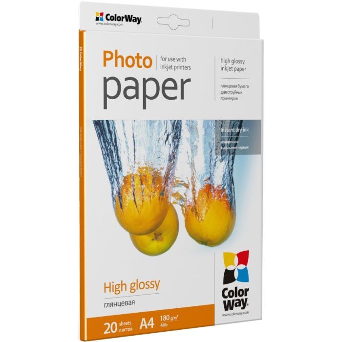 Фотобумага ColorWay A4 180г glossy 20л (PG180020A4) изображение 2