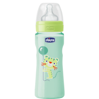 Бутылочка для кормления Chicco Well-Being 330 мл с силиконовой соской 4 мес+ (70735.31)