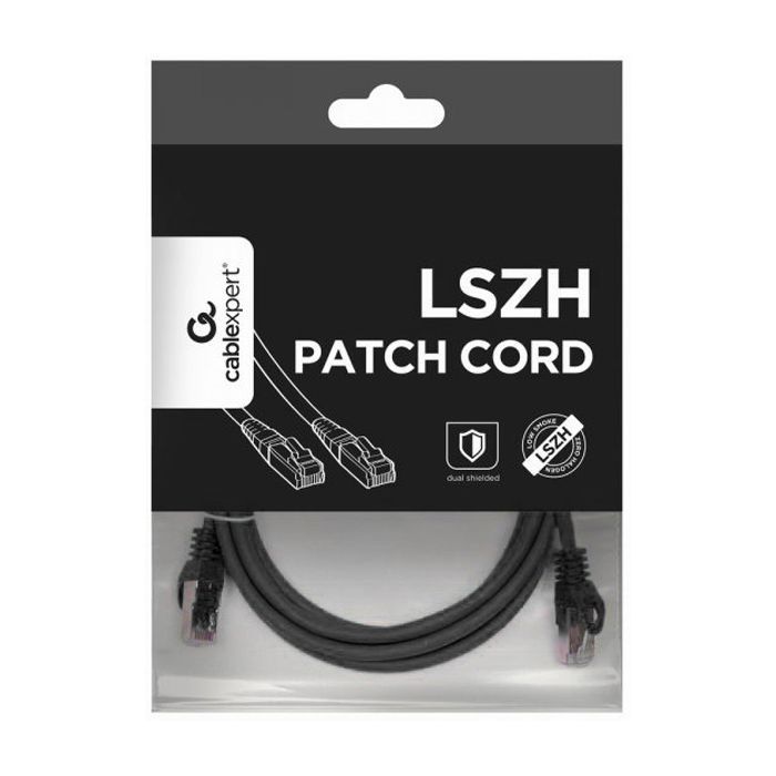 Патч-корд 1м S/FTP Cat 6A CU LSZH black Cablexpert (PP6A-LSZHCU-BK-1M) изображение 4