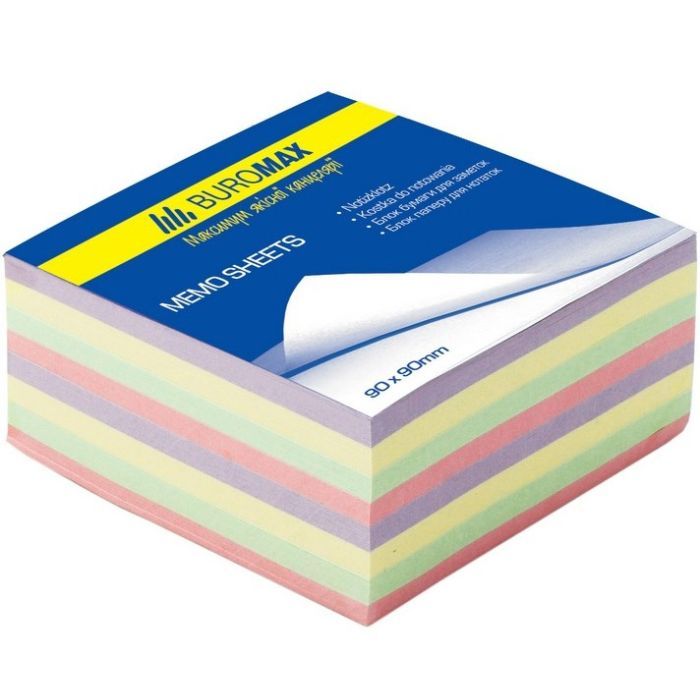 Бумага для заметок Buromax DECOR 90х90х40мм, unglued (BM.2285)