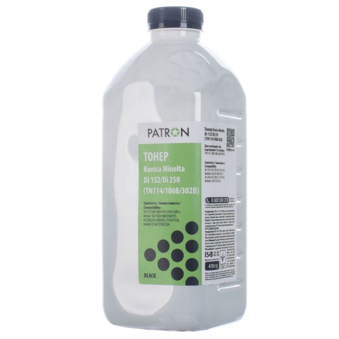 Тонер KONICA MINOLTA TN114/106B/302B, 410г Patron (PN-MDI152-410) изображение 2