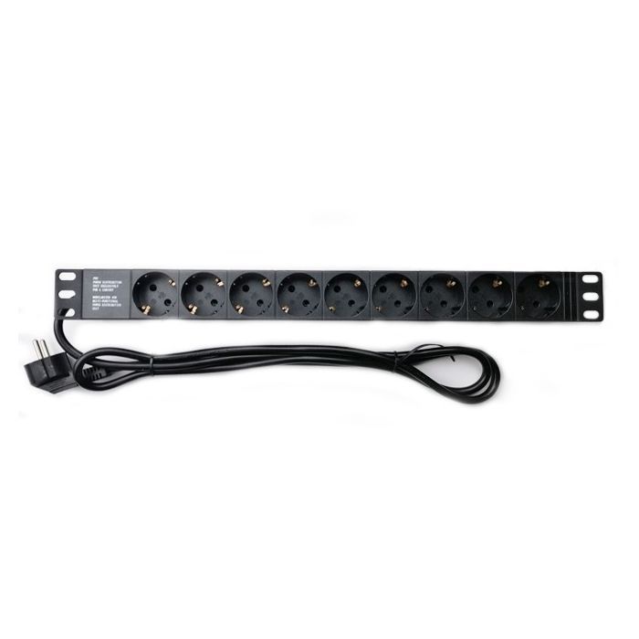 Силовой блок Eserver 19" 9 розеток, кабель 1.8м, алюм. корпус PDU 220В, 16А (WT-2261A-GER-9WAY) изображение 2