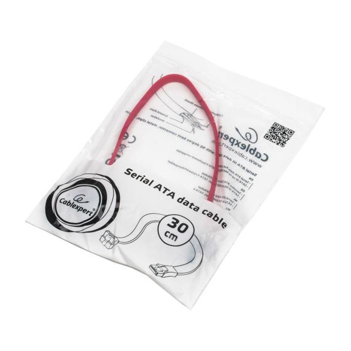 Кабель для передачі даних SATA III 0.3m Cablexpert (CC-SATAM-DATA90-0.3M) зображення 3