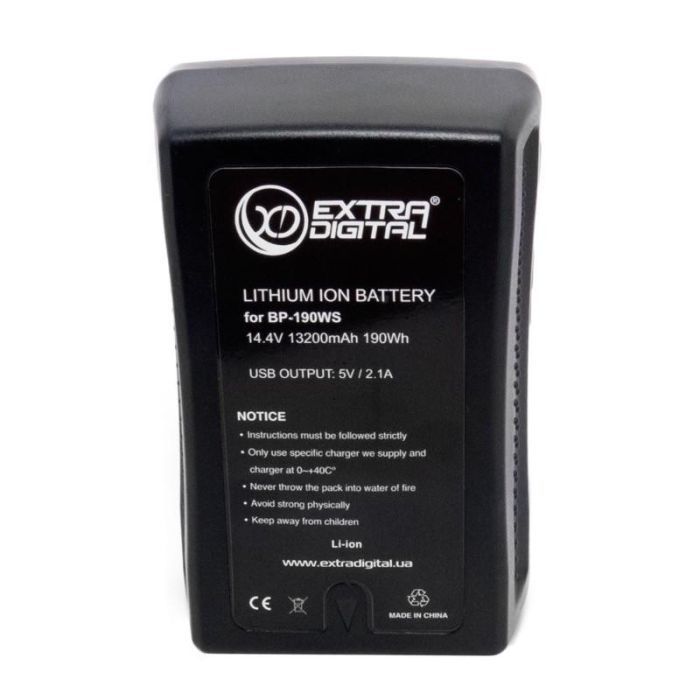 Аккумулятор к фото/видео Extradigital Sony BP-190WS, Li-ion, 14.8V, 13200 mAh (BDS2695) изображение 2