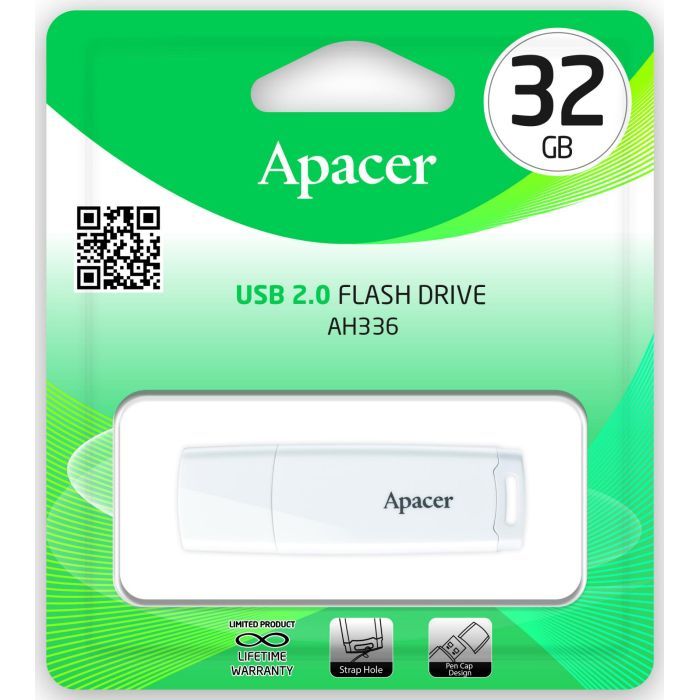 USB флеш накопитель Apacer 32GB AH336 White USB 2.0 (AP32GAH336W-1) изображение 4