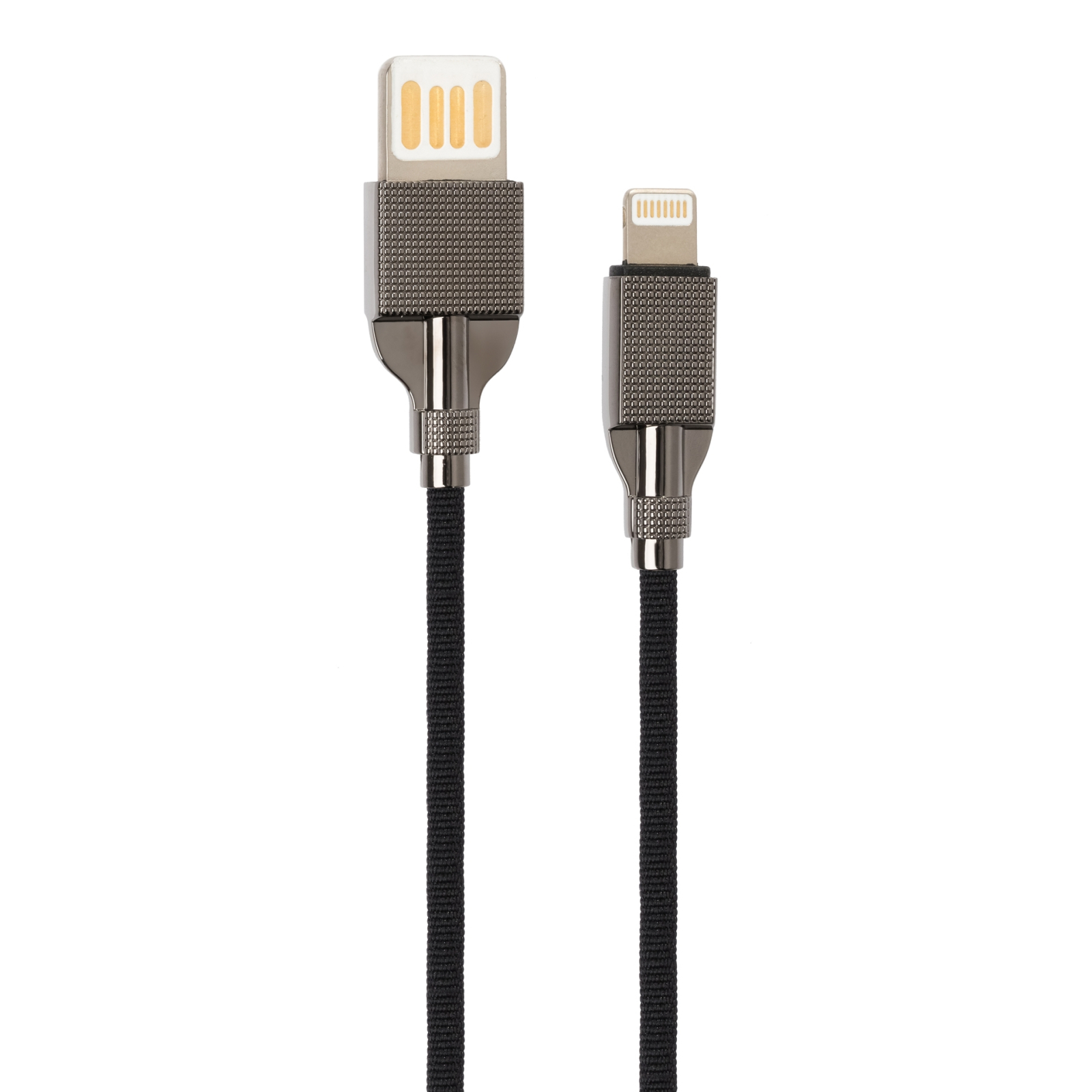 Дата кабель USB 2.0 AM to Lightning 1.0m 2-sides usb nylon black Vinga (VCPDCL2SNB1BK) изображение 2