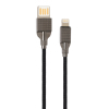 Дата кабель USB 2.0 AM to Lightning 1.0m 2-sides usb nylon black Vinga (VCPDCL2SNB1BK) зображення 2