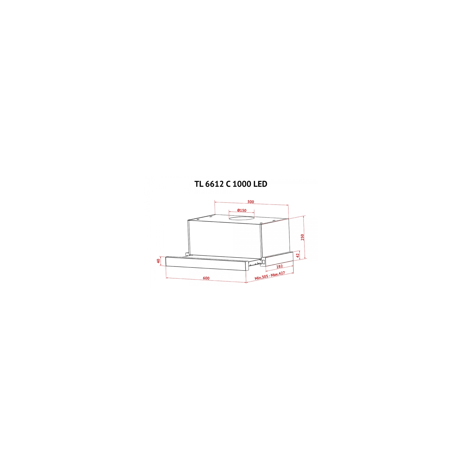 Вытяжка кухонная Perfelli TL 6612 C S/I 1000 LED изображение 12