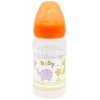 Бутылочка для кормления Baby Team c широким горлом, 250мл 6+ (1002_оранжевый)