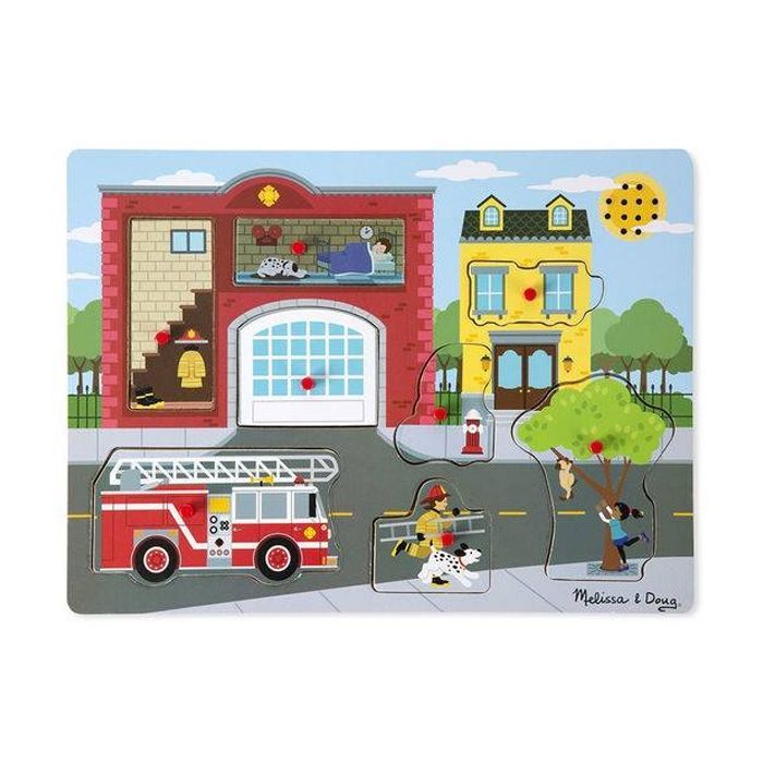 Развивающая игрушка Melissa&Doug Звуковой пазл "Пожарная часть" (MD10736) изображение 2