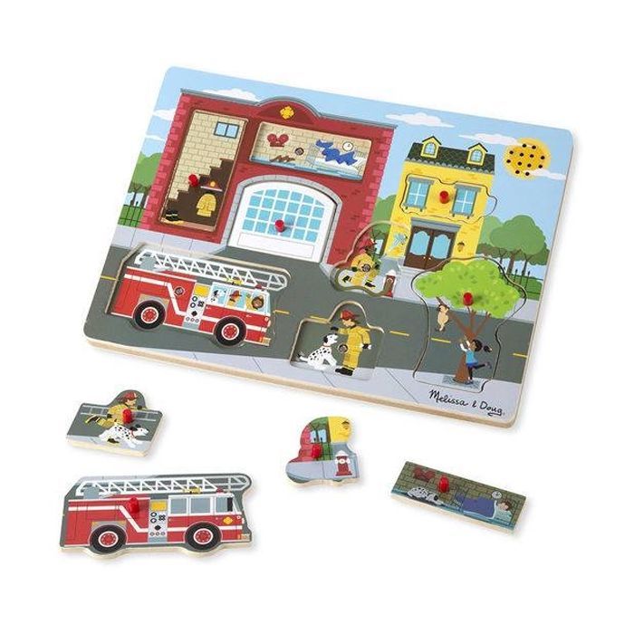 Развивающая игрушка Melissa&Doug Звуковой пазл "Пожарная часть" (MD10736) изображение 4