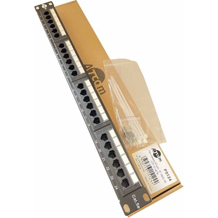Патч-панель Atcom 19" 24 порта UTP (P5124) изображение 4