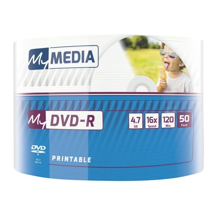 Диск DVD MyMedia DVD-R 4.7GB 16X Wrap Printable 50шт (69202) изображение 3