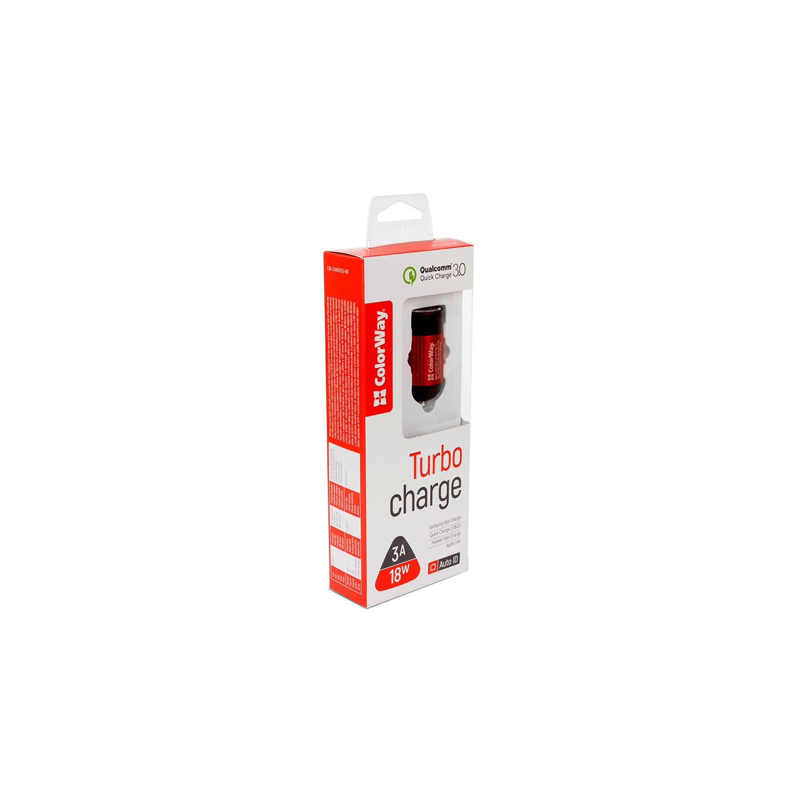 Зарядний пристрій ColorWay 1USB Quick Charge 3.0 (18W) red (CW-CHA012Q-RD) зображення 7