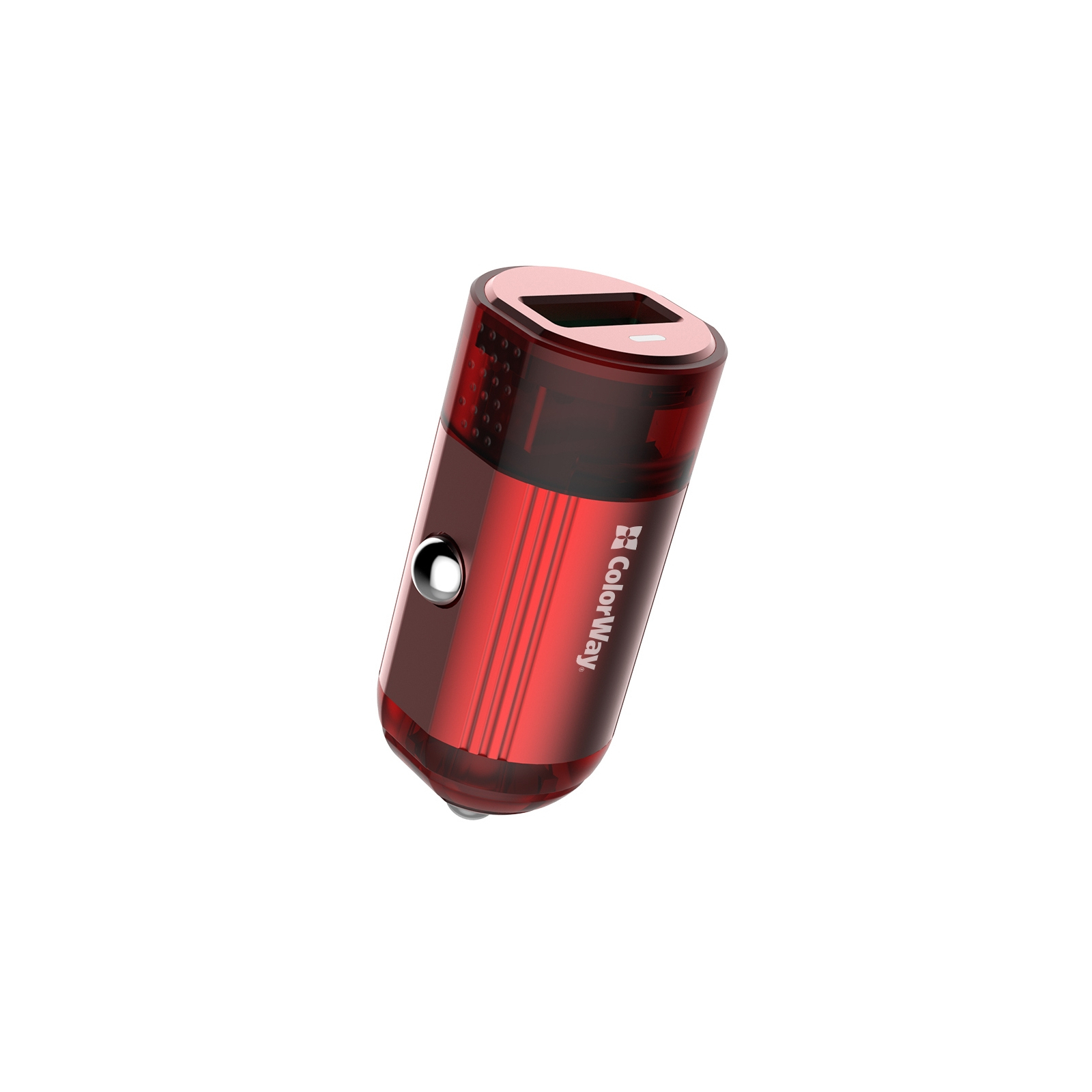 Зарядний пристрій ColorWay 1USB Quick Charge 3.0 (18W) red (CW-CHA012Q-RD)