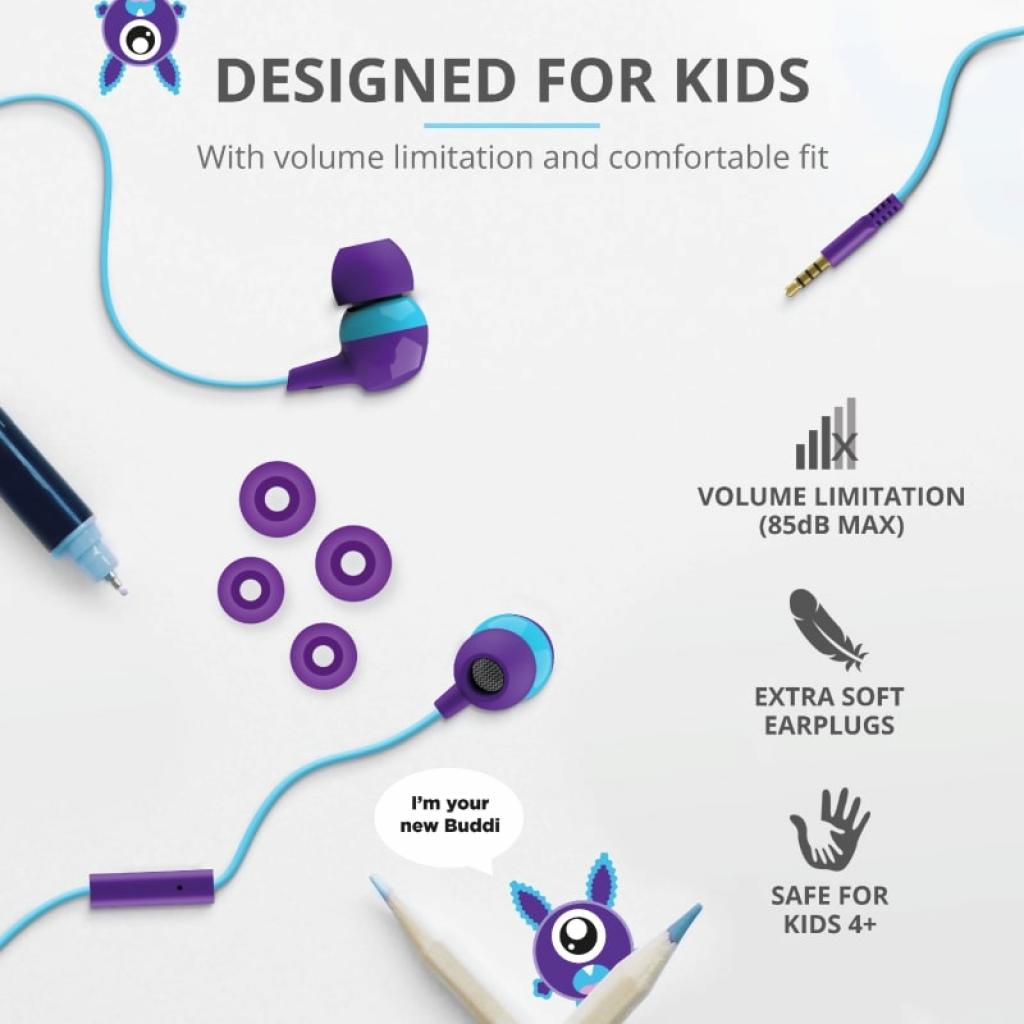 Наушники Trust Buddi Kids Mic Purple (23422) изображение 7