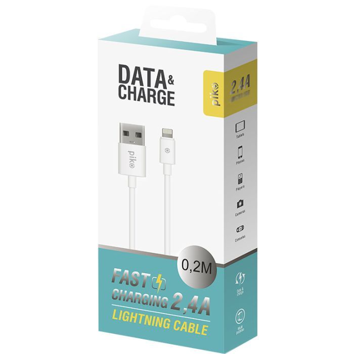 Дата кабель USB 2.0 AM to Lightning 0.2m white Piko (1283126493836) изображение 2