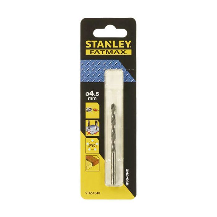 Свердло Stanley по металу Fat Max, HSS-CNC, d=4.5 мм, L=80 x47 мм (STA51048)