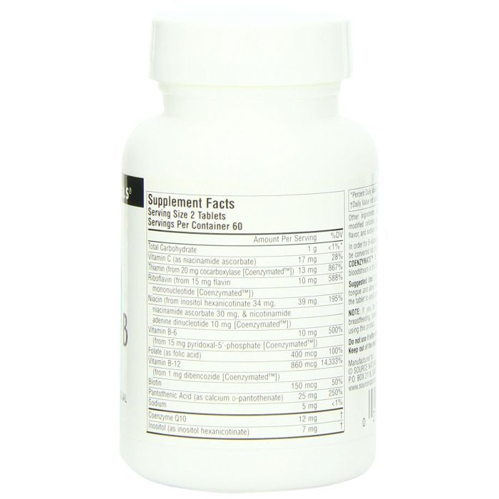 Антиоксидант Source Naturals Коэнзим В-Комплекса, Апельсиновый вкус, 60 таблеток для (SNS-00275) изображение 2