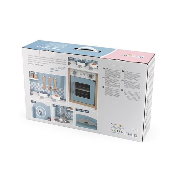Ігровий набір Viga Toys кухня з дерева з аксесуарами PolarB блакитна (44047) зображення 8