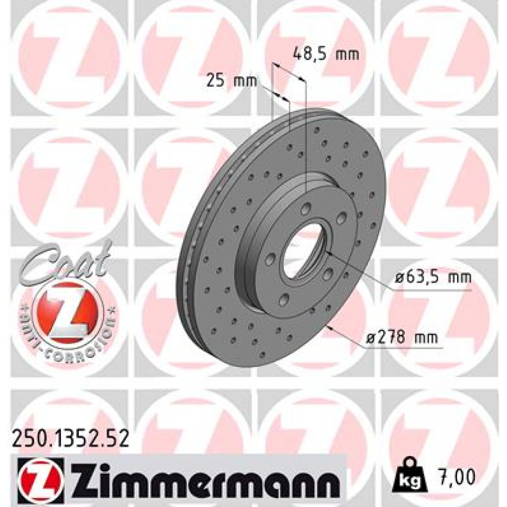 Гальмівний диск ZIMMERMANN 250.1352.52