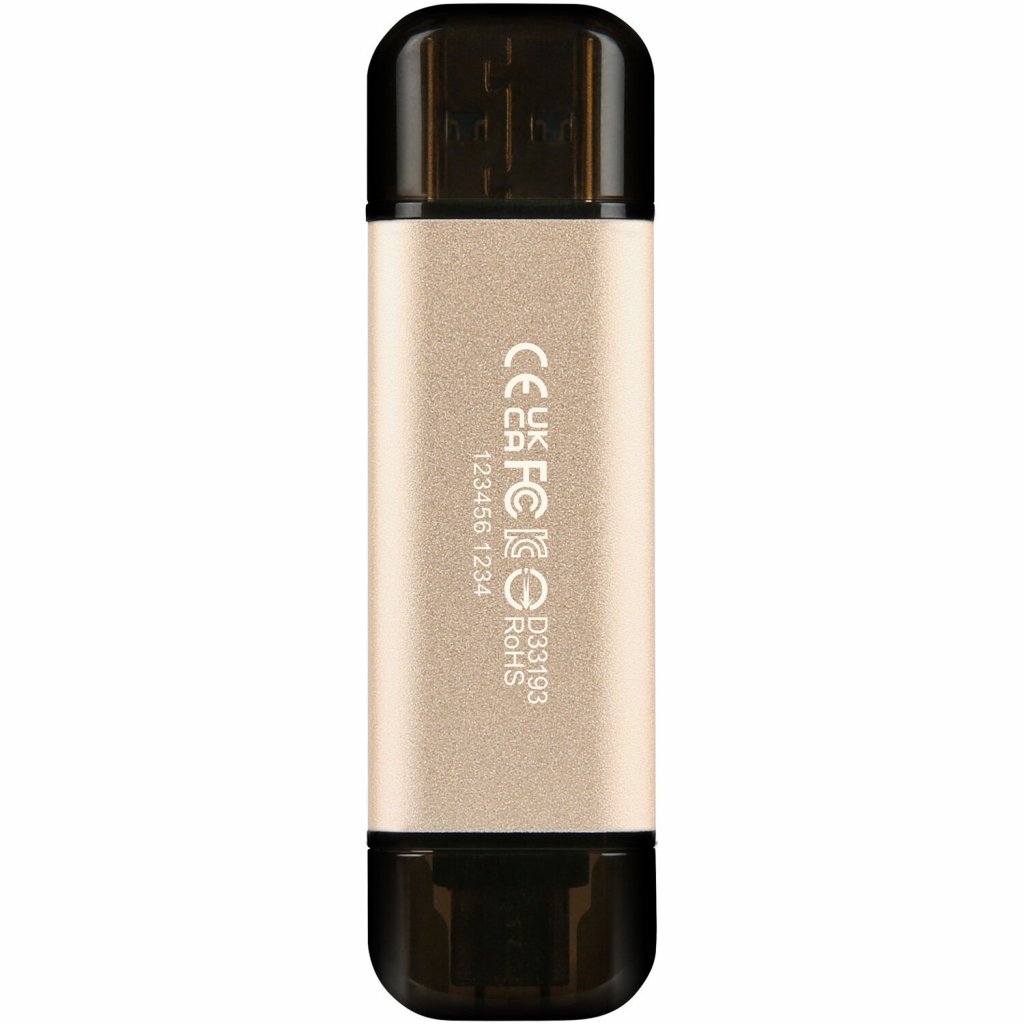 USB флеш накопитель Transcend 128GB JetFlash 930 Gold-Black USB 3.2/Type-C (TS128GJF930C) изображение 2