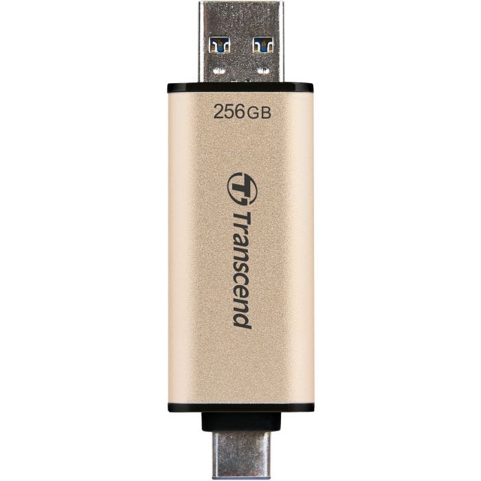 USB флеш накопичувач Transcend 128GB JetFlash 930 Gold-Black USB 3.2/Type-C (TS128GJF930C) зображення 5