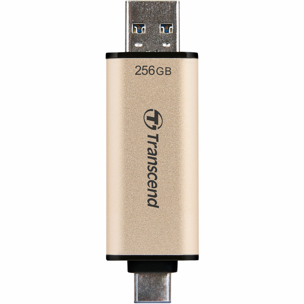 USB флеш накопитель Transcend 128GB JetFlash 930 Gold-Black USB 3.2/Type-C (TS128GJF930C) изображение 5