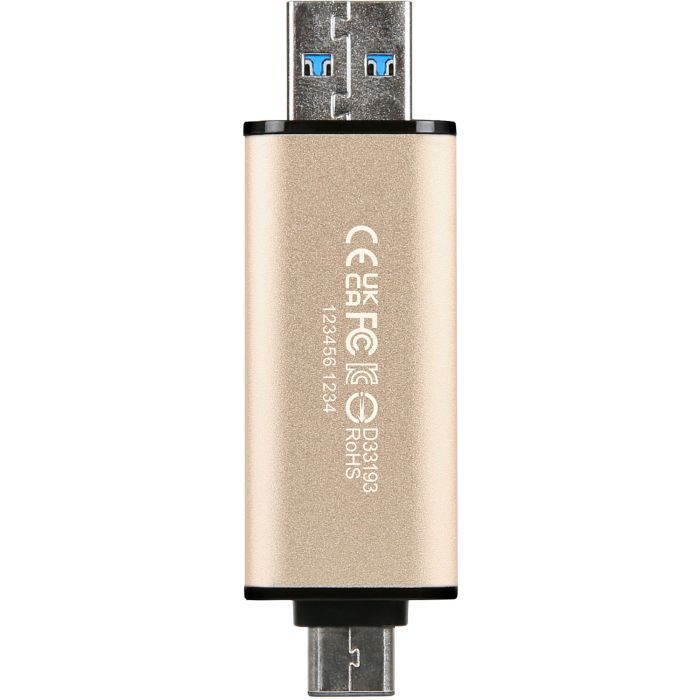 USB флеш накопичувач Transcend 128GB JetFlash 930 Gold-Black USB 3.2/Type-C (TS128GJF930C) зображення 7
