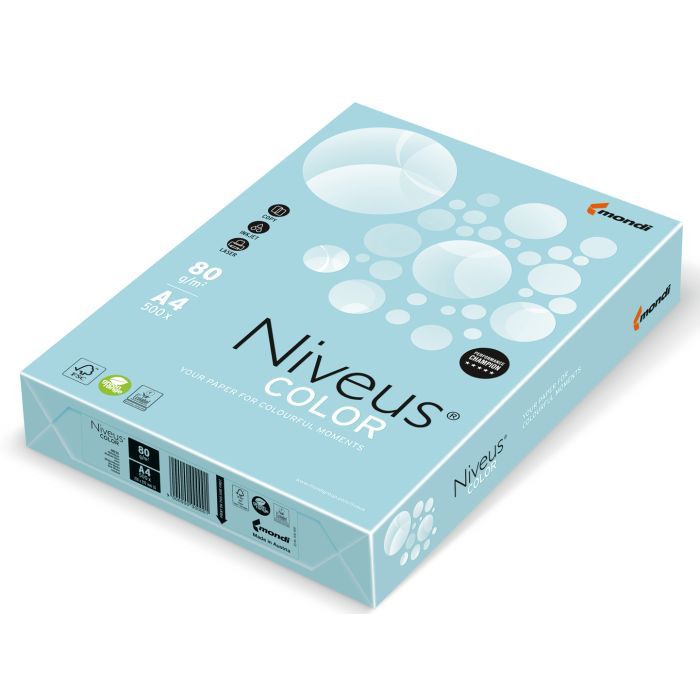 Бумага Mondi Niveus COLOR Pastel Blue A4, 80g, 500sh (A4.80.NVP.MB30.500)