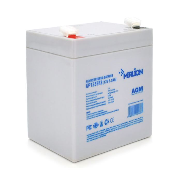 Фото - Батарея для ДБЖ MERLION Батарея до ДБЖ  12V-5.5Ah  GP1255F2 (GP1255F2)