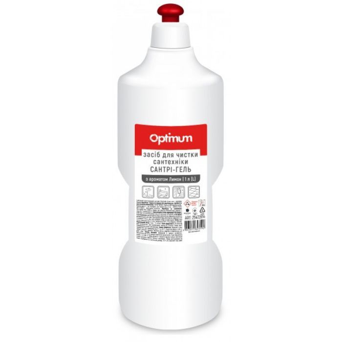 Жидкость для чистки ванн PRO service Optimum Сантри-гель Для чистки сантехники Лимон 1 л (4823071623192)