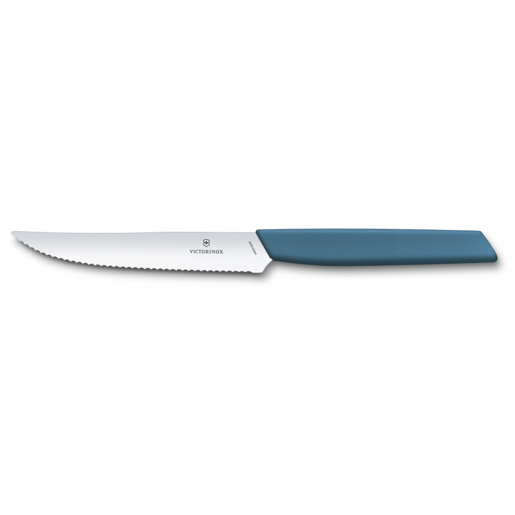 Кухонный нож Victorinox Swiss Modern SteakPizza 12 см Serrated Blue (6.9006.12W2)