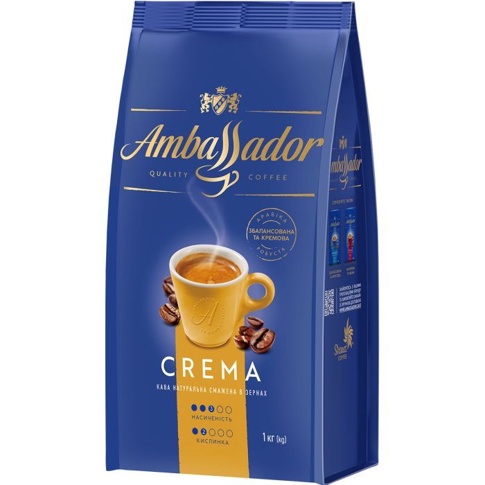 Кофе Ambassador в зернах 1000г пакет, "Crema" (am.52081)