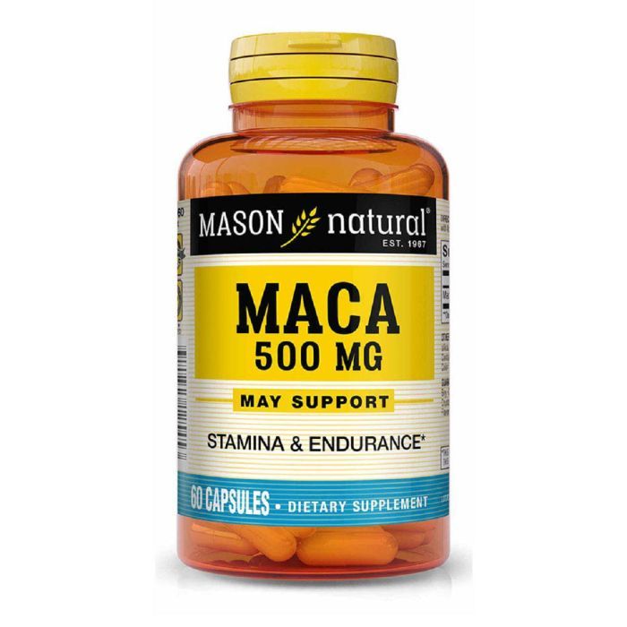 Травы Mason Natural Мака 500мг, Maca, 60 капсул (MAV-12545)