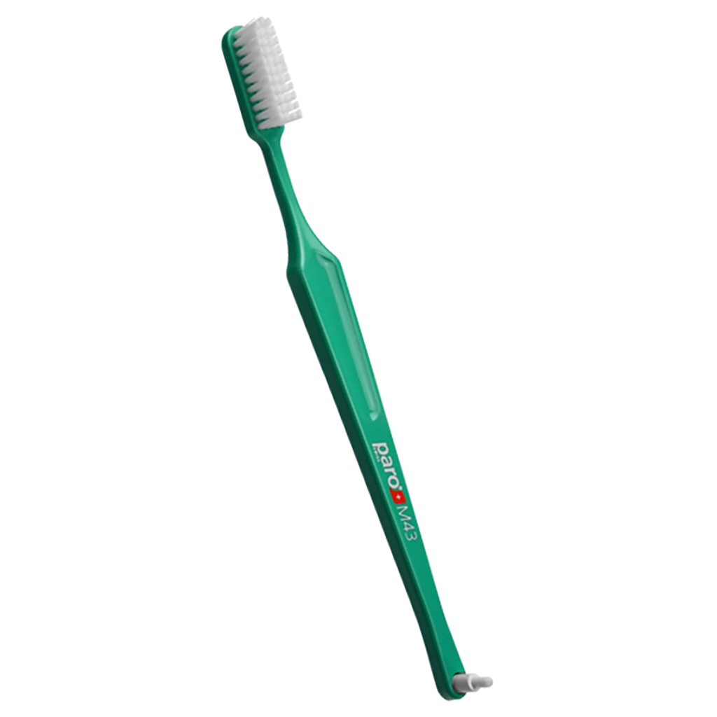 Зубная щетка Paro Swiss M43 средней жесткости Зеленая (7610458007082-green)