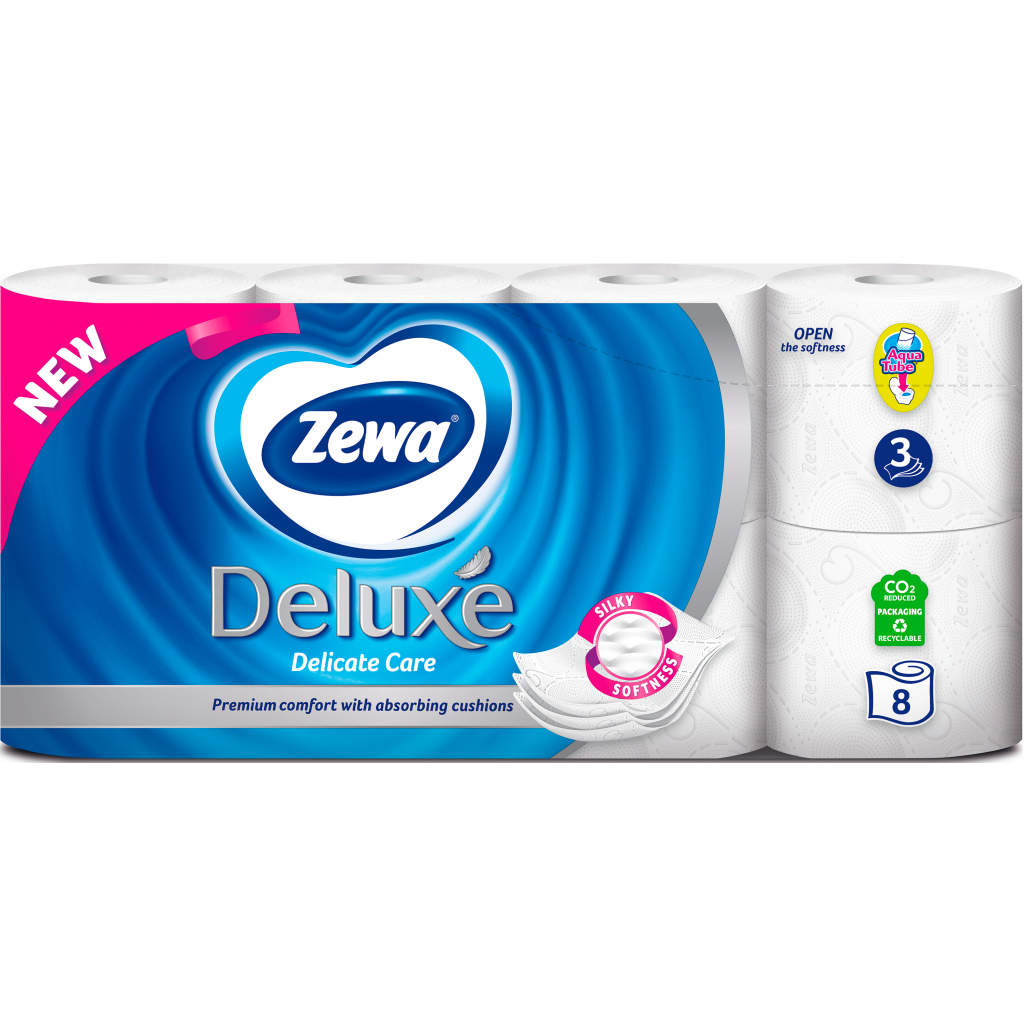 Туалетная бумага Zewa Deluxe белая 3 слоя 8 рулонов (7322541171739) изображение 2