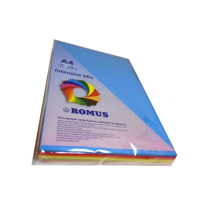 Папір Romus A4 160 г/м2 125sh, 5colors, Mix Intens (R50928)