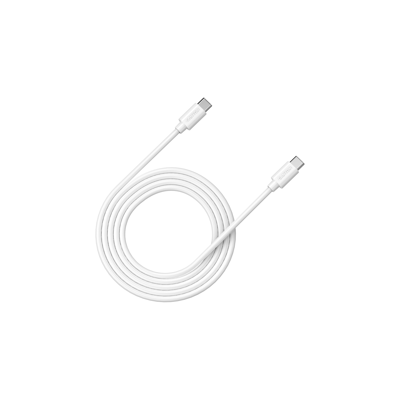 Дата кабель USB-C to USB-C 2.0m 100W 20V/ 5A white Canyon (CNS-USBC12W)