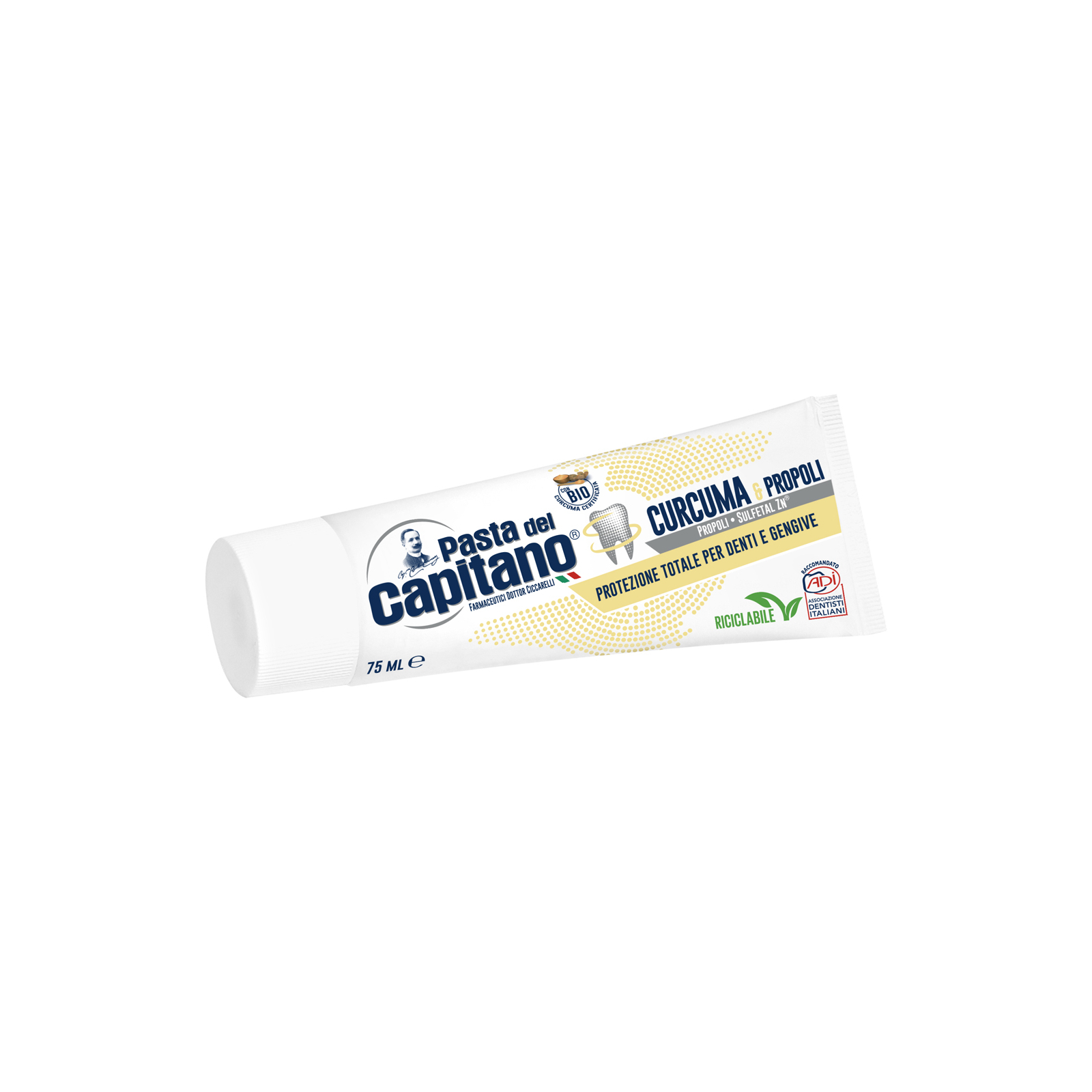 Зубна паста Pasta del Capitano Curcuma e Propoli Куркума і прополіс 75 мл (8002140032110) зображення 2