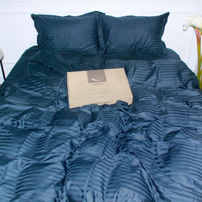 Постільна білизна MirSon Satin 30-0021DarkBlue 160х220 Сімейний (2200005255803) зображення 2