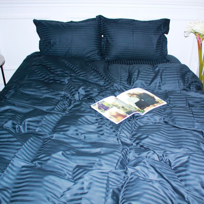 Постільна білизна MirSon Satin 30-0021DarkBlue 160х220 Сімейний (2200005255803) зображення 4
