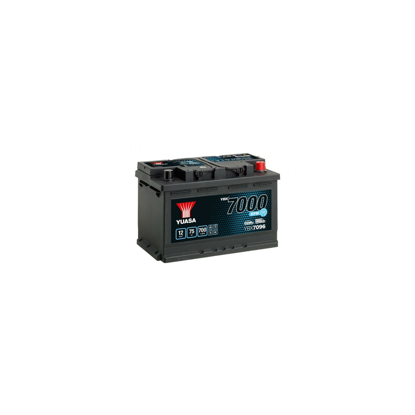 Аккумулятор автомобильный Yuasa 12V 75Ah EFB Start Stop Battery (YBX7096)