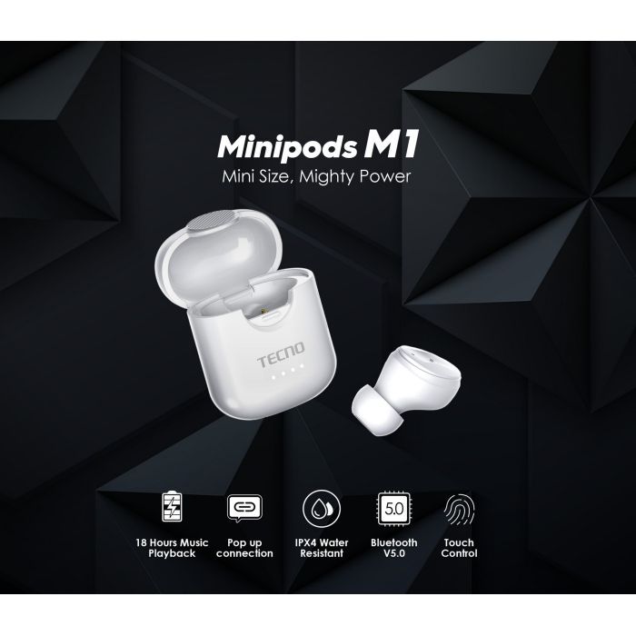 Наушники Tecno Minipods M1 Mono White (4895180759475) изображение 12