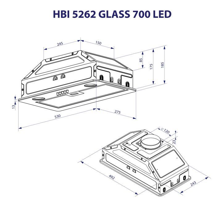 Витяжка кухонна Minola HBI 5262 WH GLASS 700 LED зображення 10