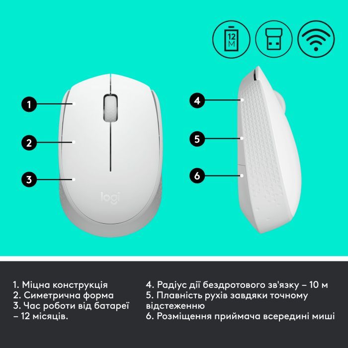 Мышка Logitech M171 White (910-006867) изображение 7