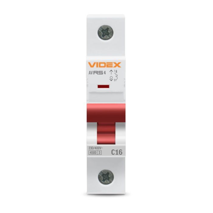 Автоматичний вимикач Videx RS4 RESIST 1п 16А С 4,5кА (VF-RS4-AV1C16) зображення 2