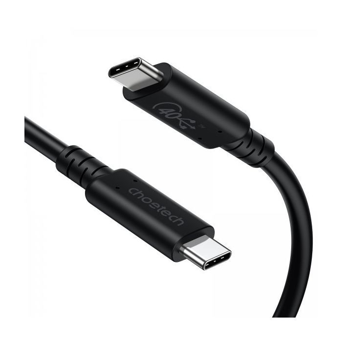 Дата кабель USB-C to USB-C 0.8m USB4 40Gbps PD 100W 8K60Hz Choetech (XCC-1028-BK)