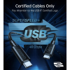 Дата кабель USB-C to USB-C 0.8m USB4 40Gbps PD 100W 8K60Hz Choetech (XCC-1028-BK) изображение 3